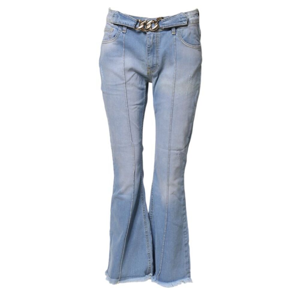 CRISTINAEFFE Light Blue Washed High Waist Bootcut Denim Women's Jeans
